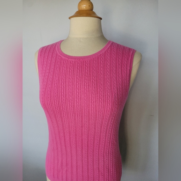 Foxcroft Set of Two Pink & Purple Cable Knit Sleeveless Sweater Vests SZ M - Picture 10 of 14